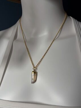 Smoky Quartz Tooth Pendant Necklace